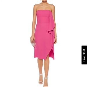 Strapless draped crepe dress